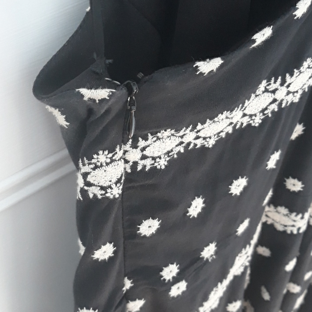 Anthro Eva Franco black floral halter shirt dress - Picture 9 of 12
